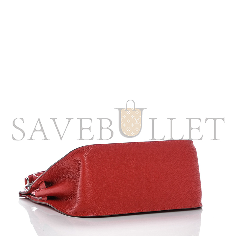 H**mes taurillon clemence jypsiere 28 rouge casaque (28*22*12cm)